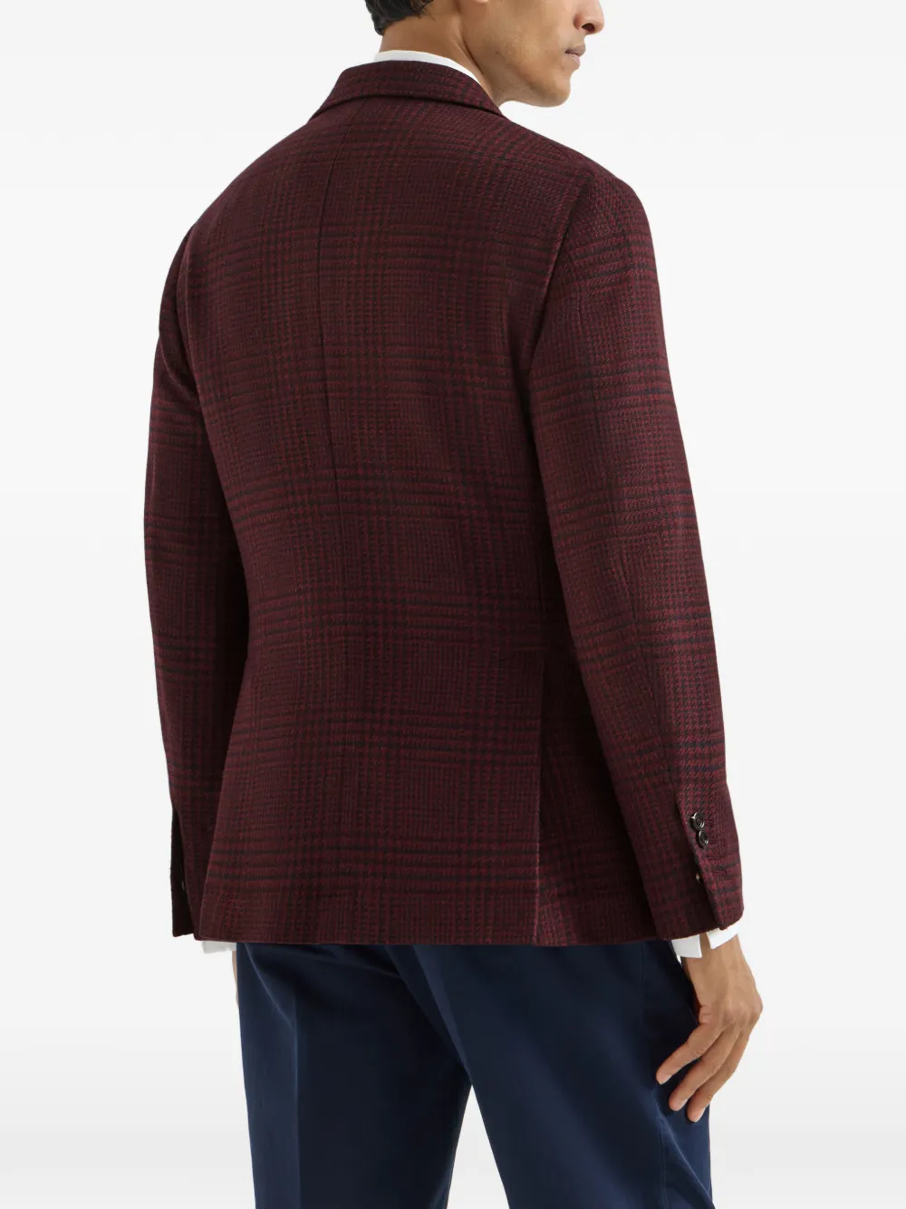 Brunello Cucinelli Kasjmier Prince of Wales Cavallo kasjmier blazer Rood