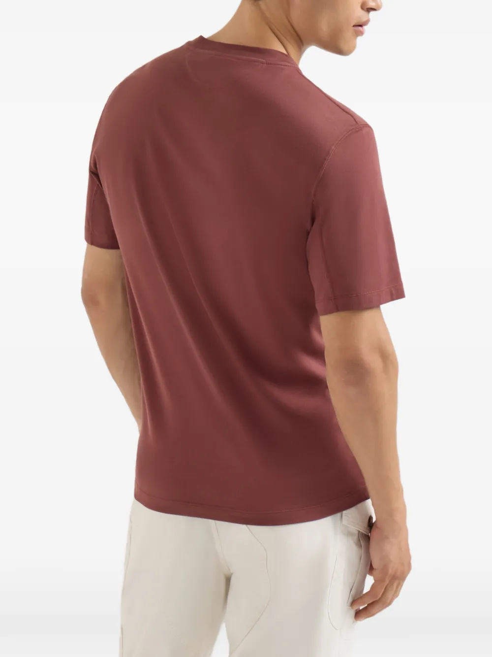 Brunello Cucinelli Katoenen jersey T-shirt met logo en ronde hals Rood
