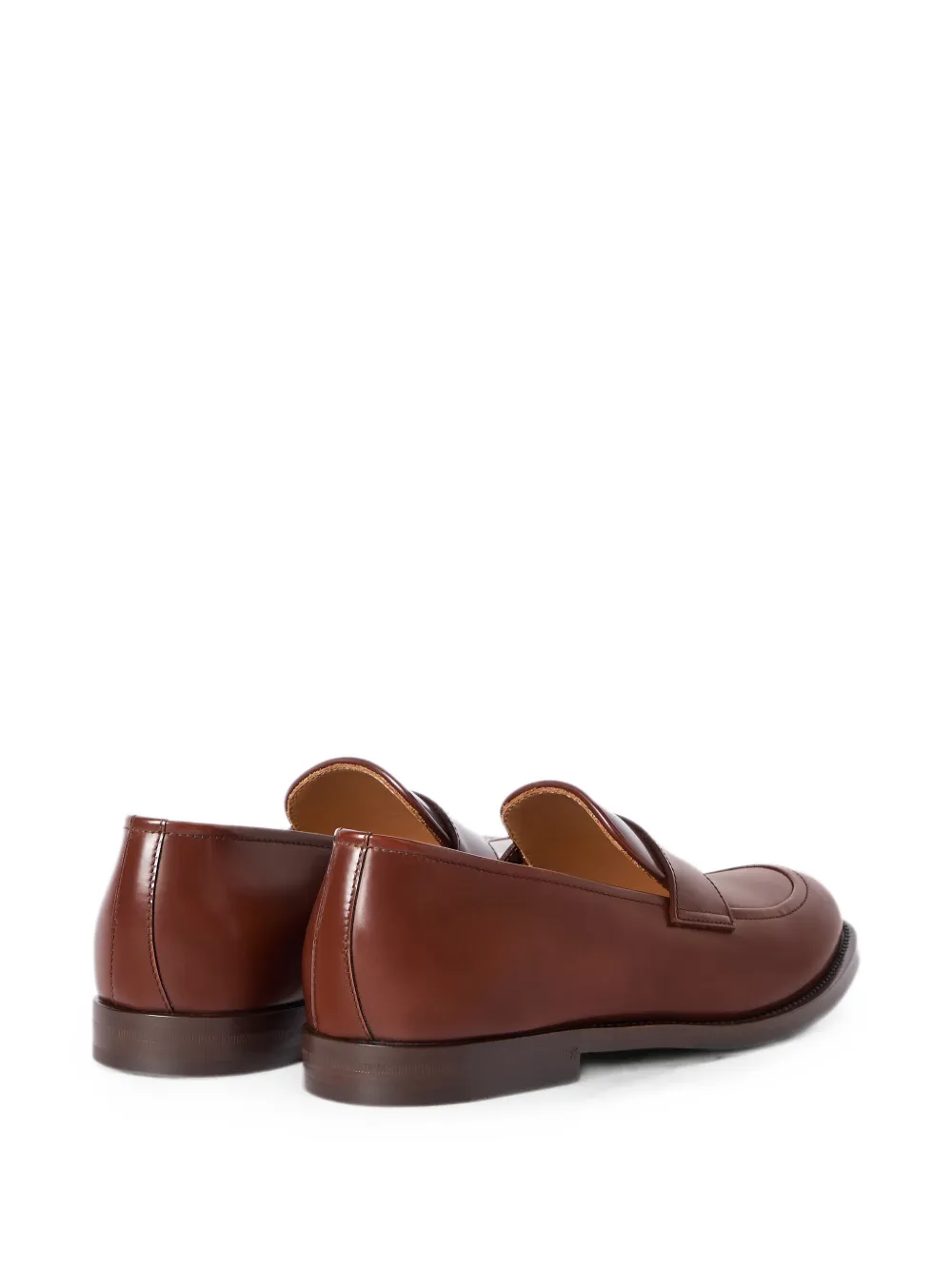 Brunello Cucinelli braided calfskin and polished calfskin penny loafers Bruin