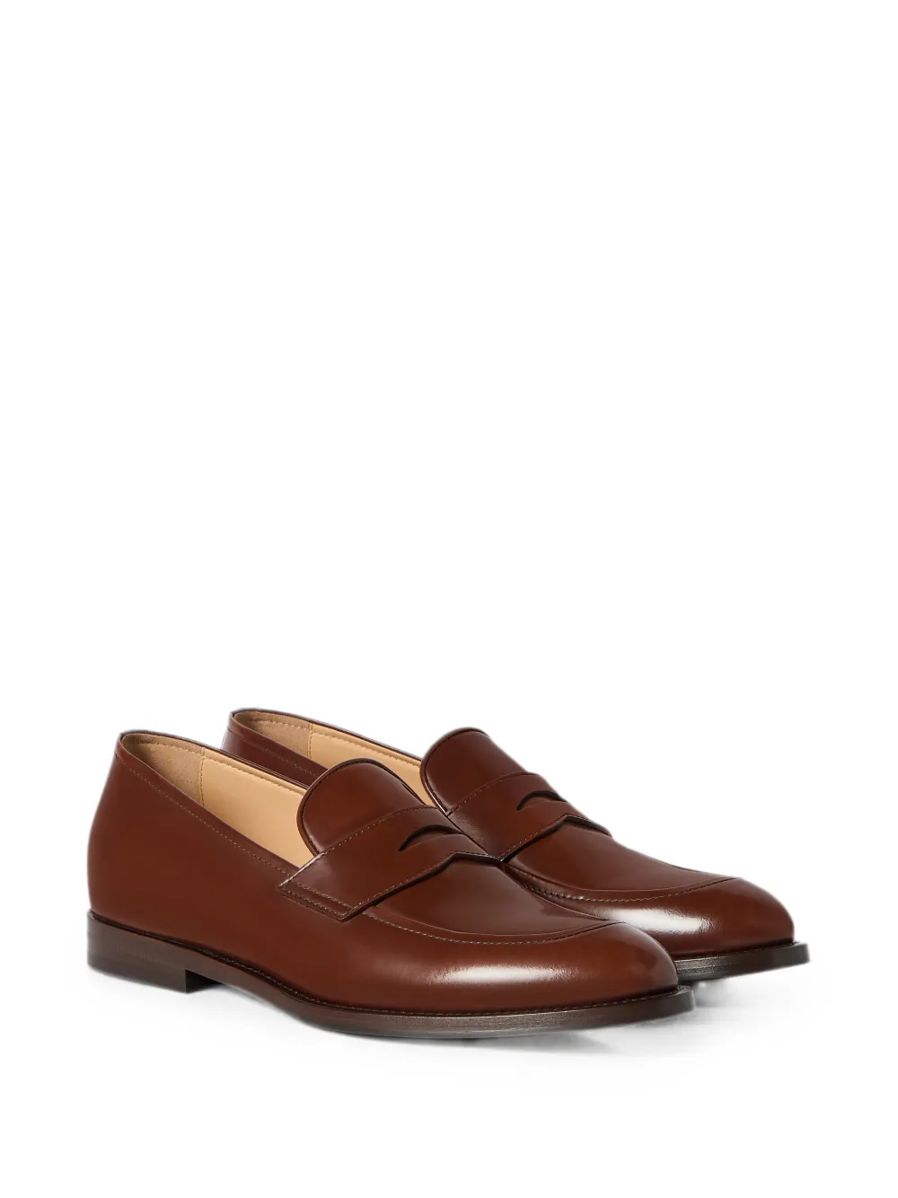 Brunello Cucinelli braided calfskin and polished calfskin penny loafers Bruin