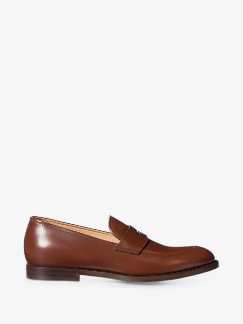Brunello Cucinelli braided calfskin and polished calfskin penny loafers