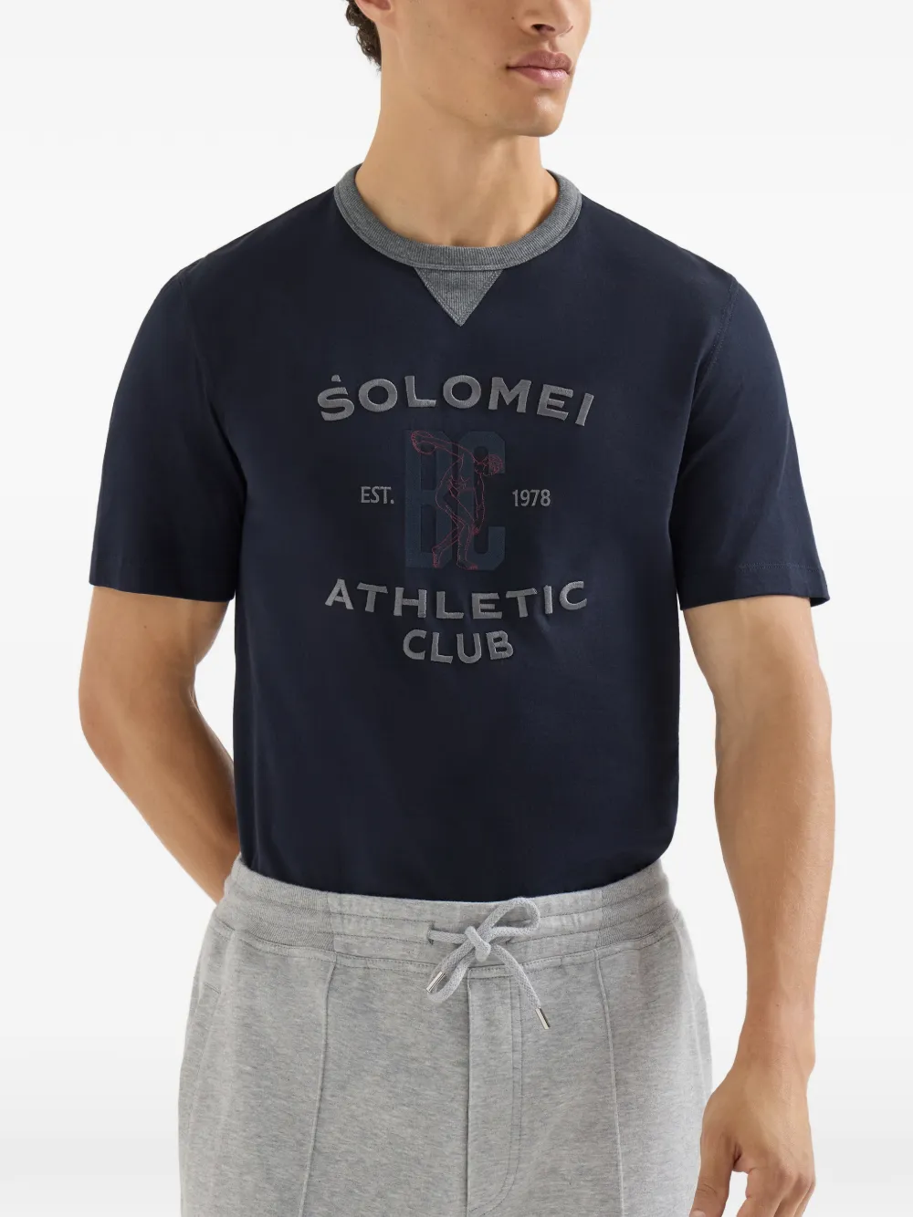 Brunello Cucinelli T-shirt met print Blauw