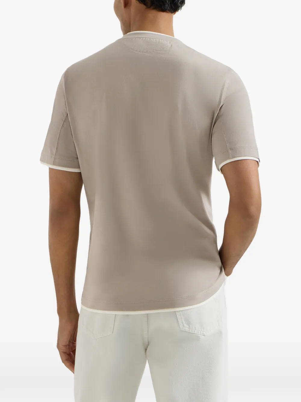 Brunello Cucinelli T-shirt met imitatielaag Grijs