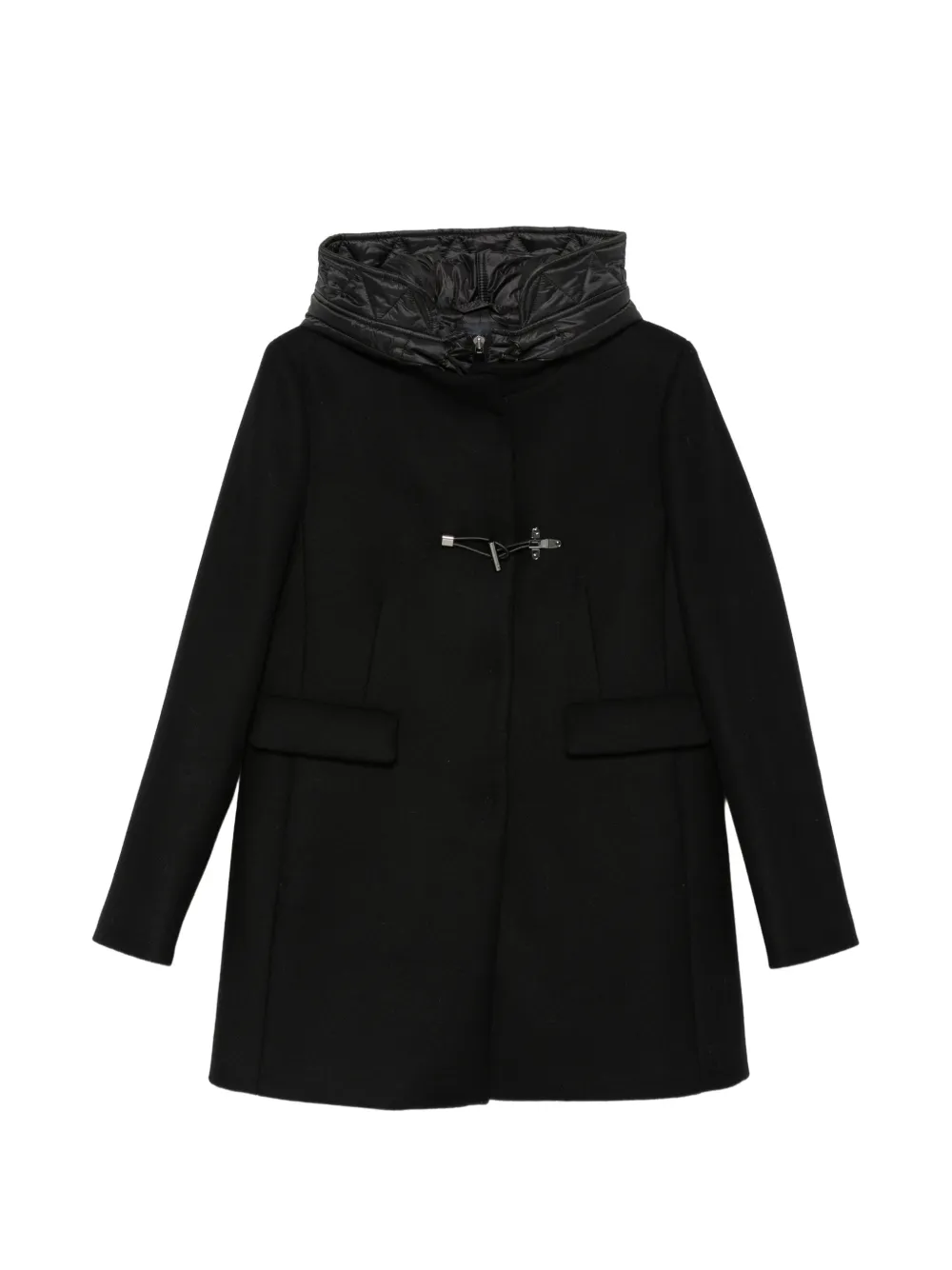 Fay Virginia Hooded Toggle-fastening Coat In Black