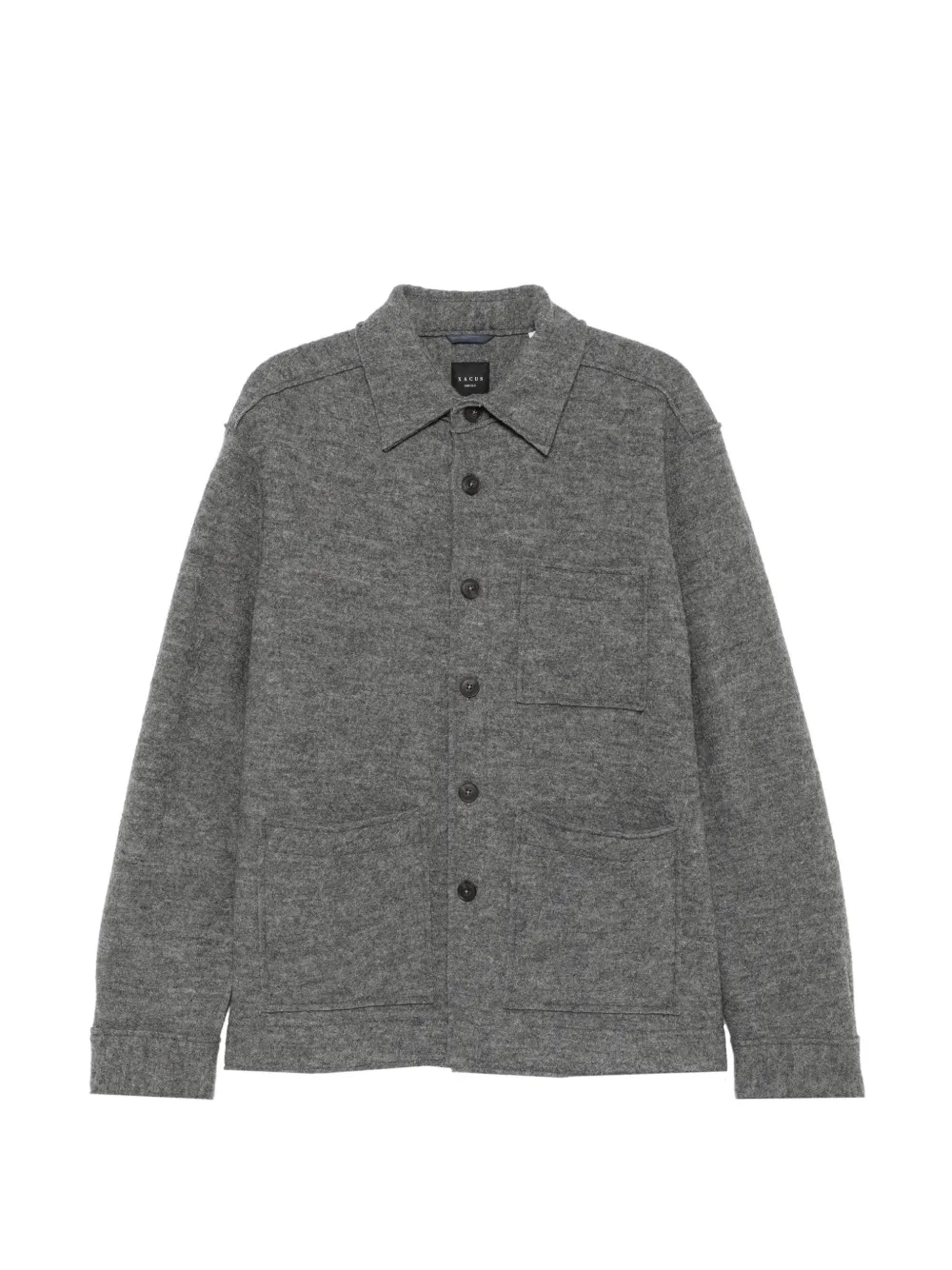 Xacus virgin wool jersey shirt jacket - Gris Xacus virgin wool jersey shirt jacket - Gris