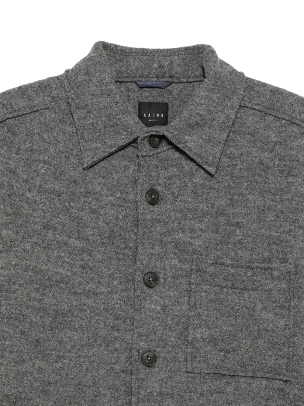 Xacus Jersey shirtjack met scheerwol Grijs
