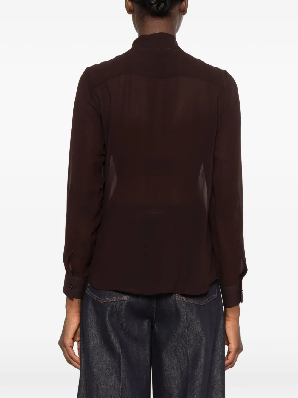 Tagliatore silk pussy-bow shirt Bruin