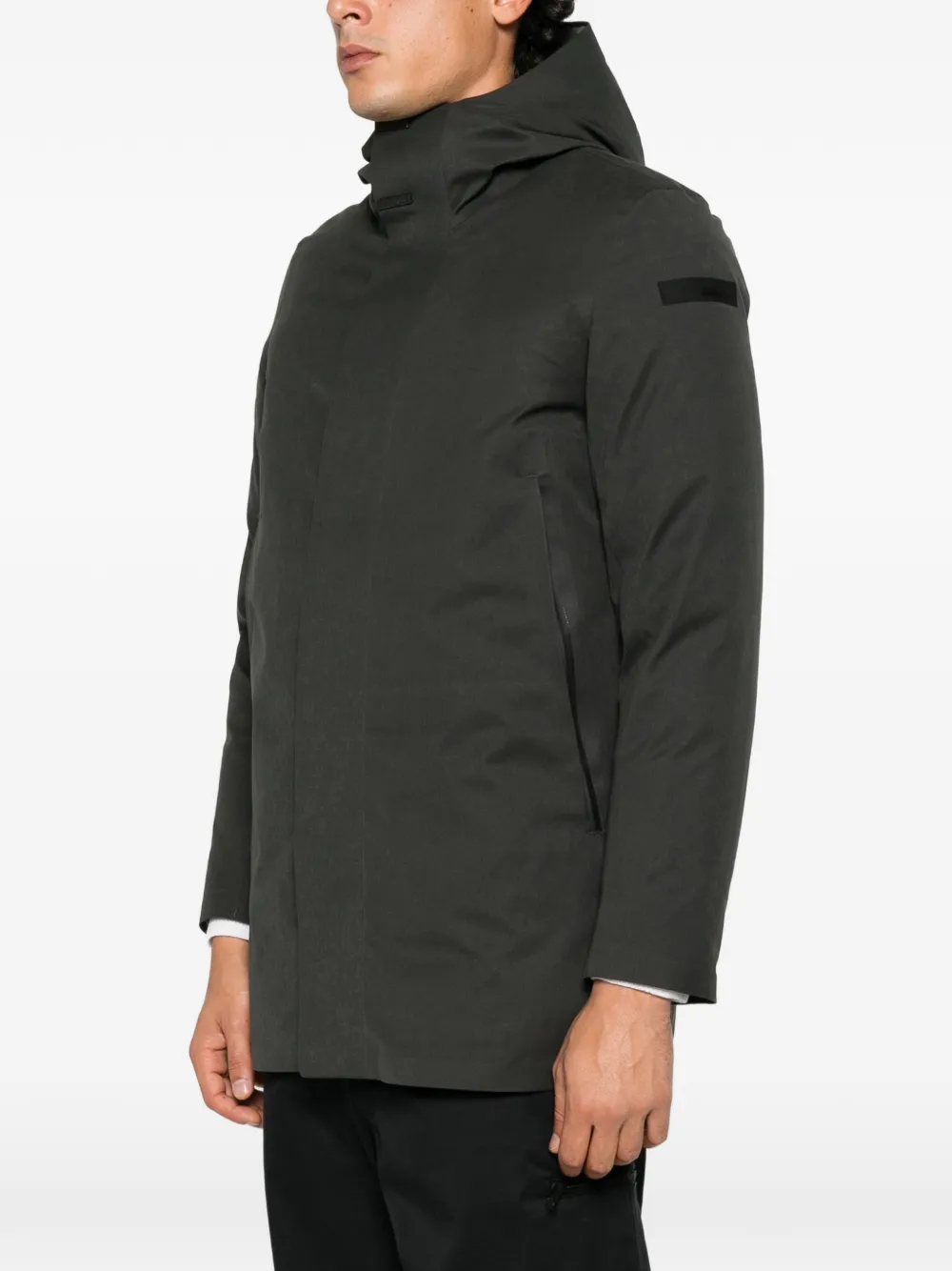 RRD hooded logo-patch coat Groen