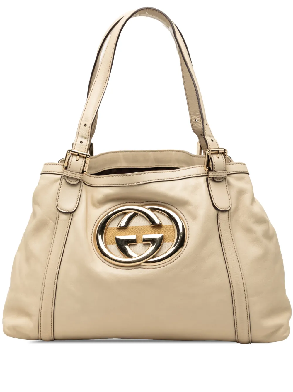 Gucci Pre-Owned 2000-2015 Calfskin Dialux Britt tote bag - Marrone