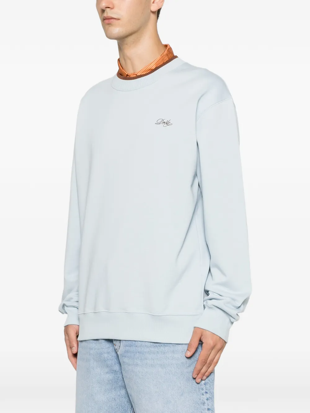 Drôle De Monsieur Sweater met geborduurd logo Blauw