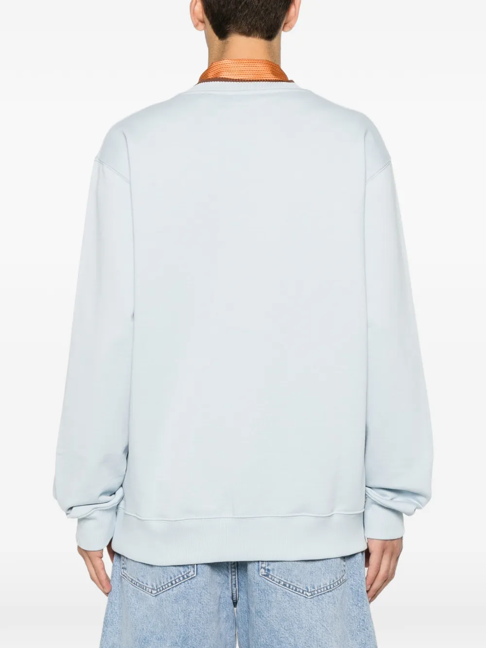 Drôle De Monsieur Sweater met geborduurd logo Blauw