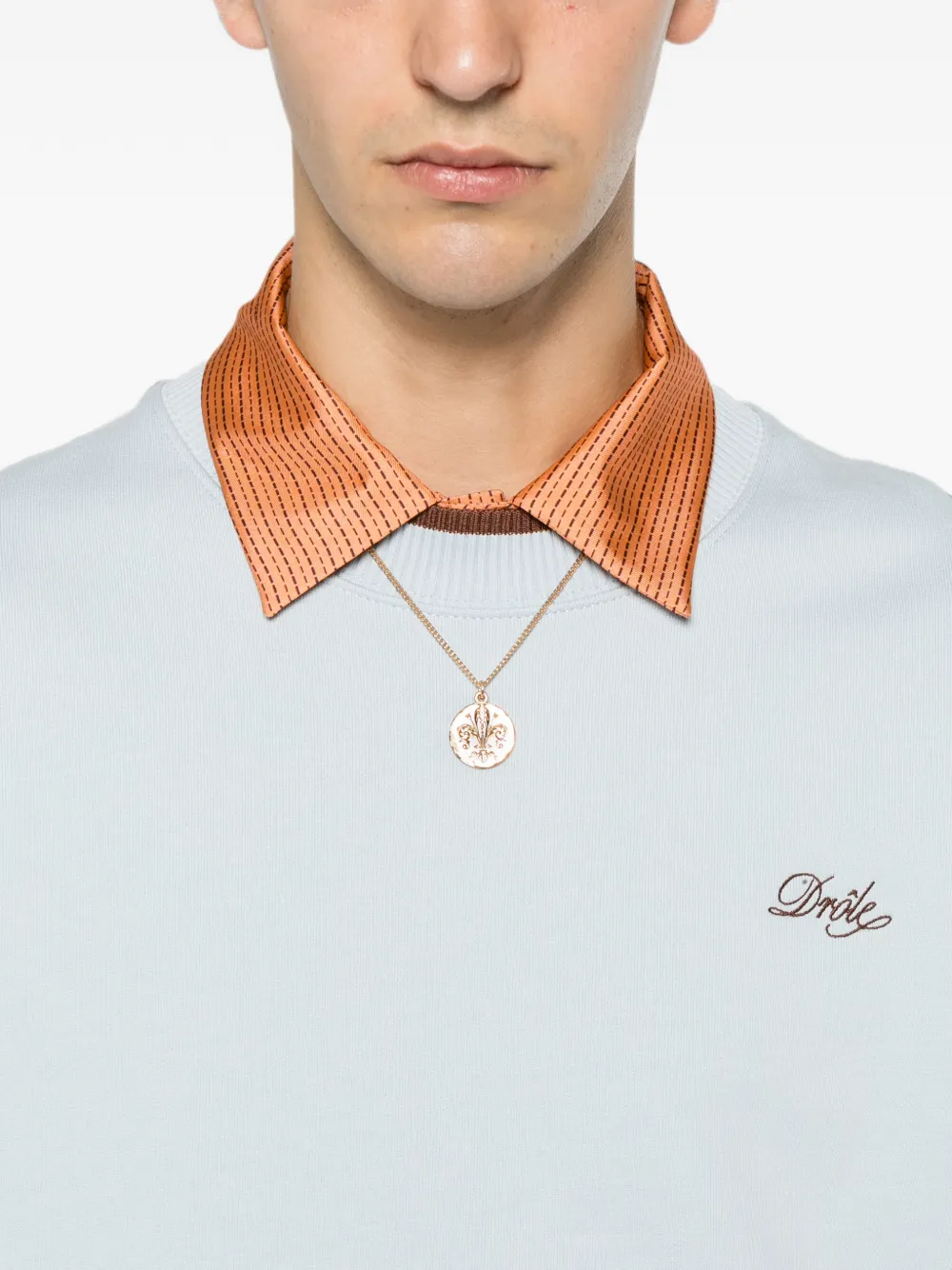 Drôle De Monsieur Sweater met geborduurd logo Blauw