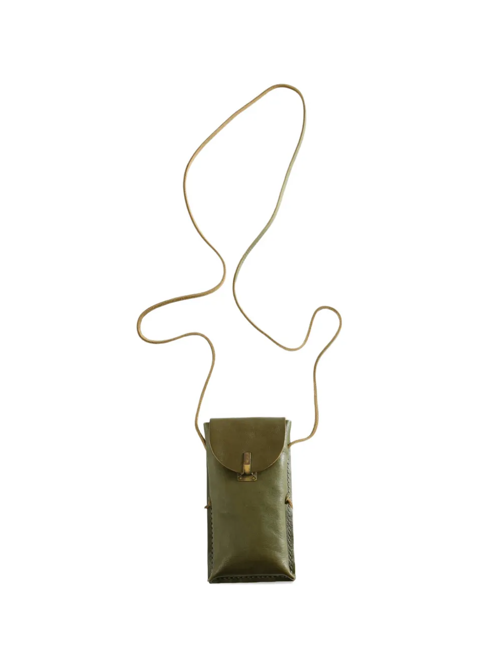 Ziggy Chen contrast-stitch shoulder-strap clutch bag - Verde