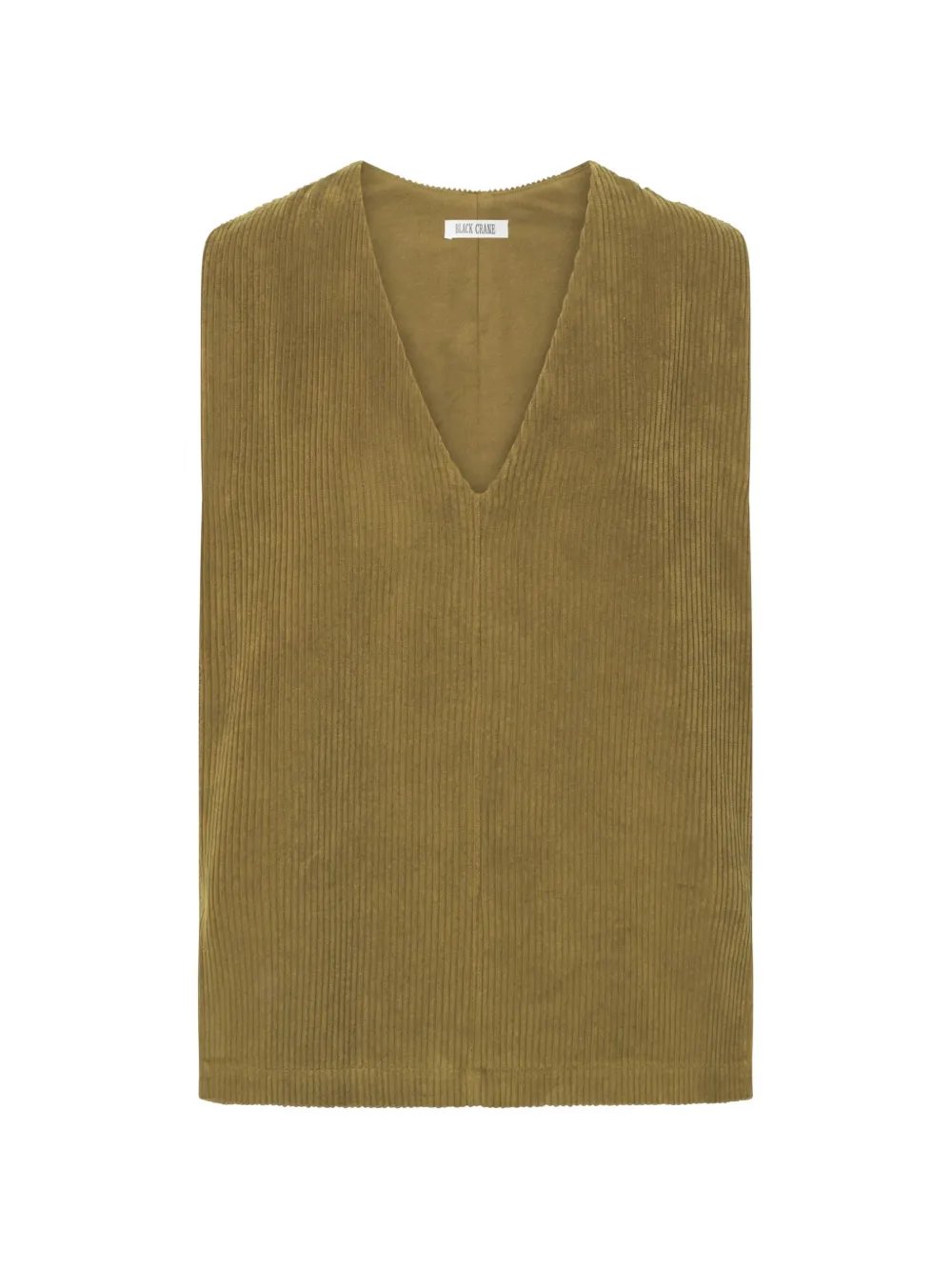 Black Crane V-neck corduroy vest - Verde