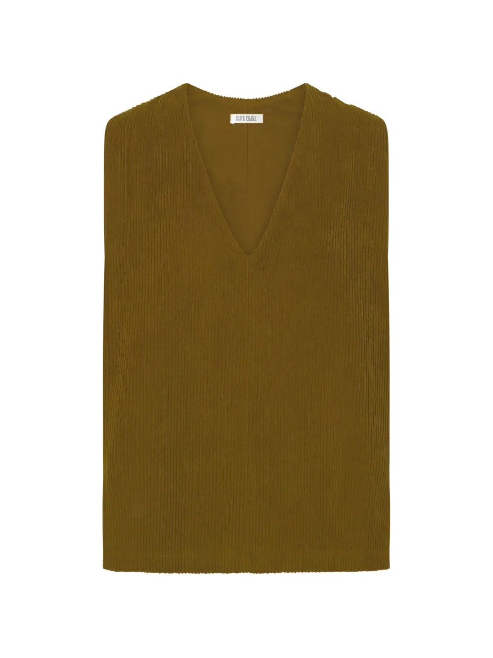Black Crane V-neck corduroy vest - Verde