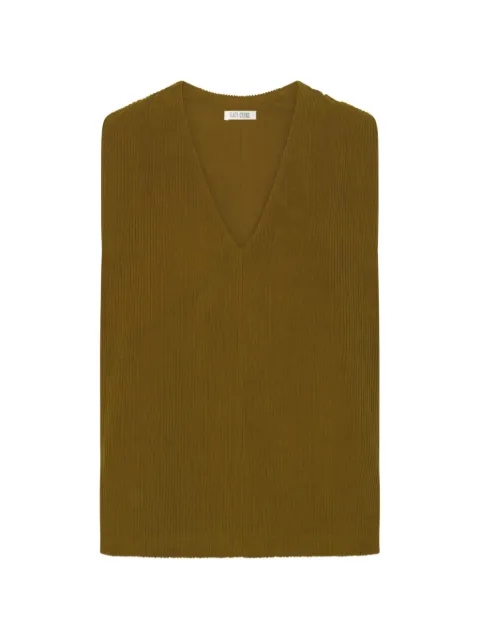 Black Crane V-neck corduroy vest