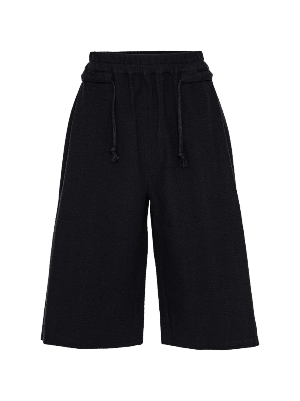 House Of The Very Islands Teo seersucker wide-leg shorts - Nero