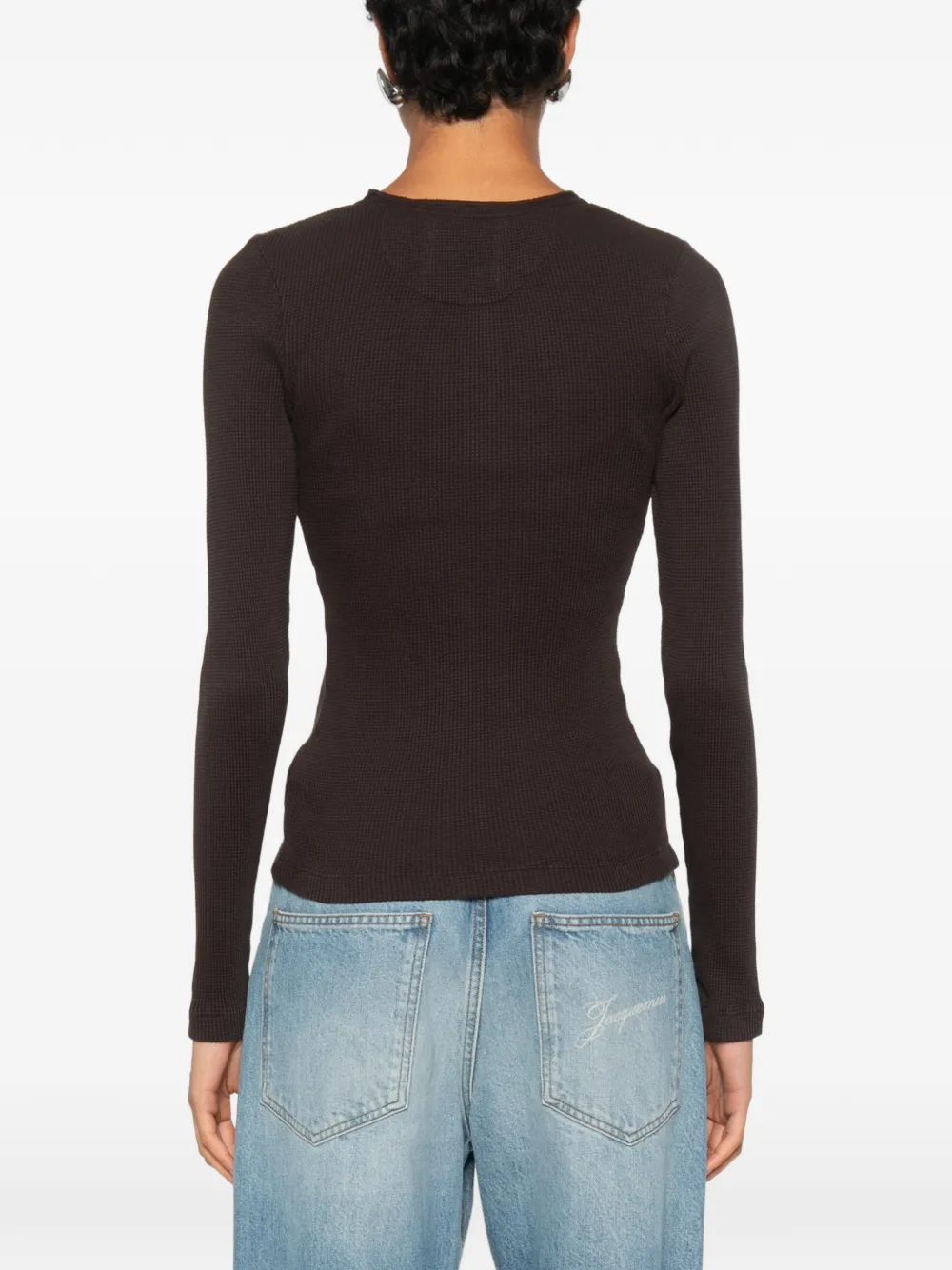 Citizens of Humanity Drea Henley top met wafelpatroon Bruin