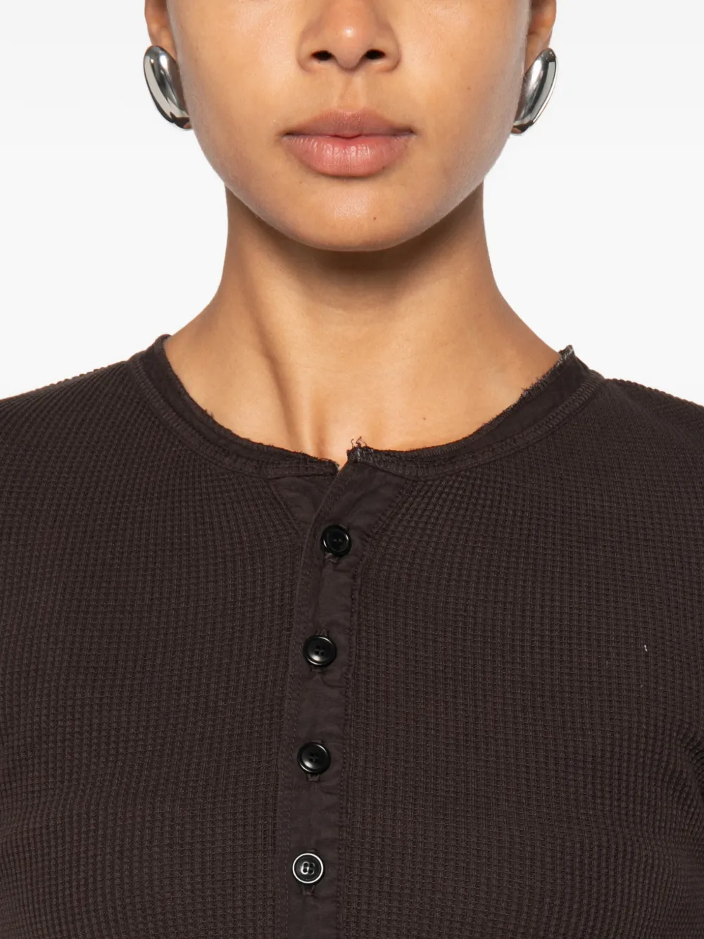 Citizens of Humanity Drea Henley top met wafelpatroon Bruin