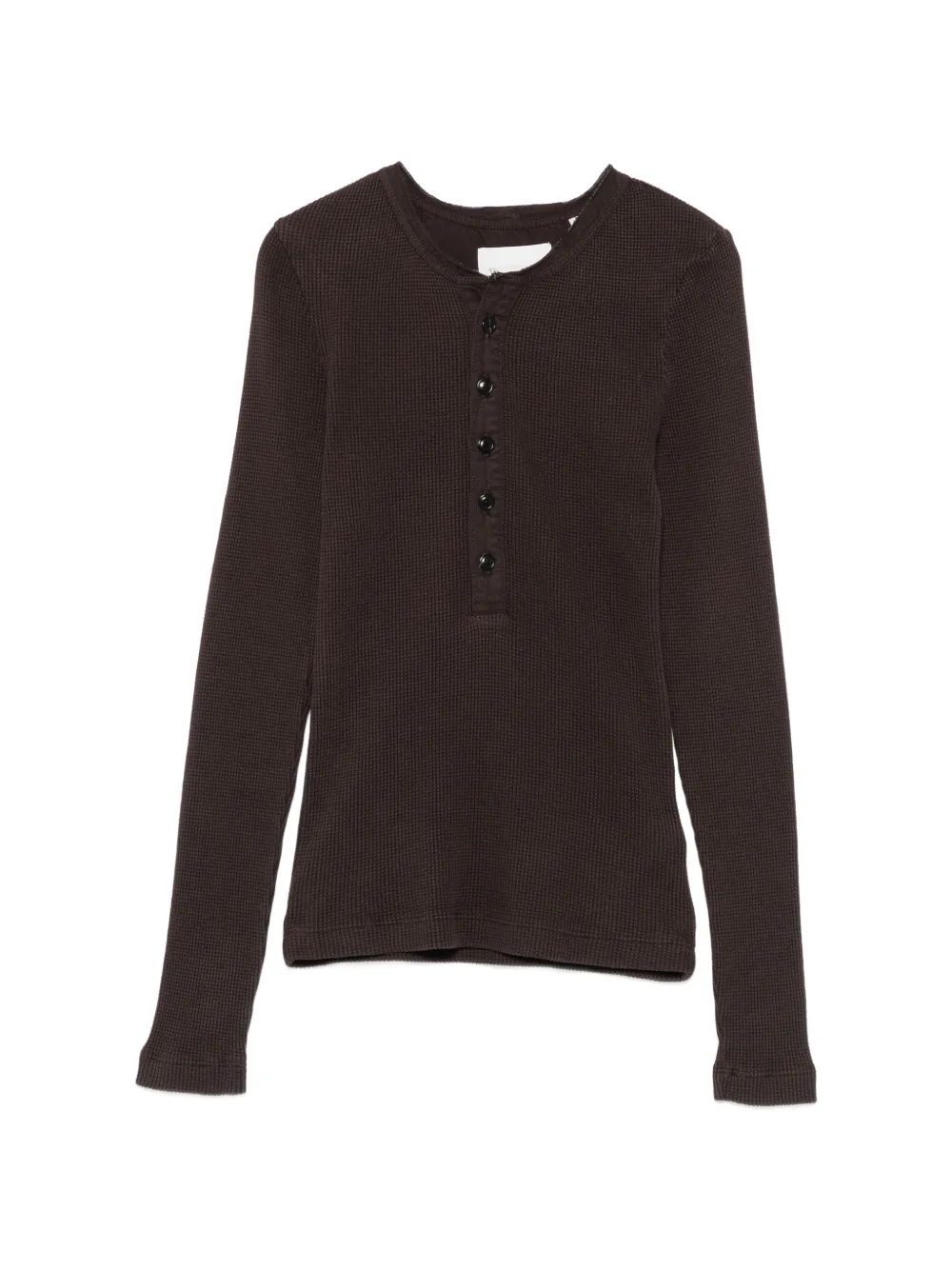 Citizens of Humanity Drea waffle-knit Henley top - Marrone
