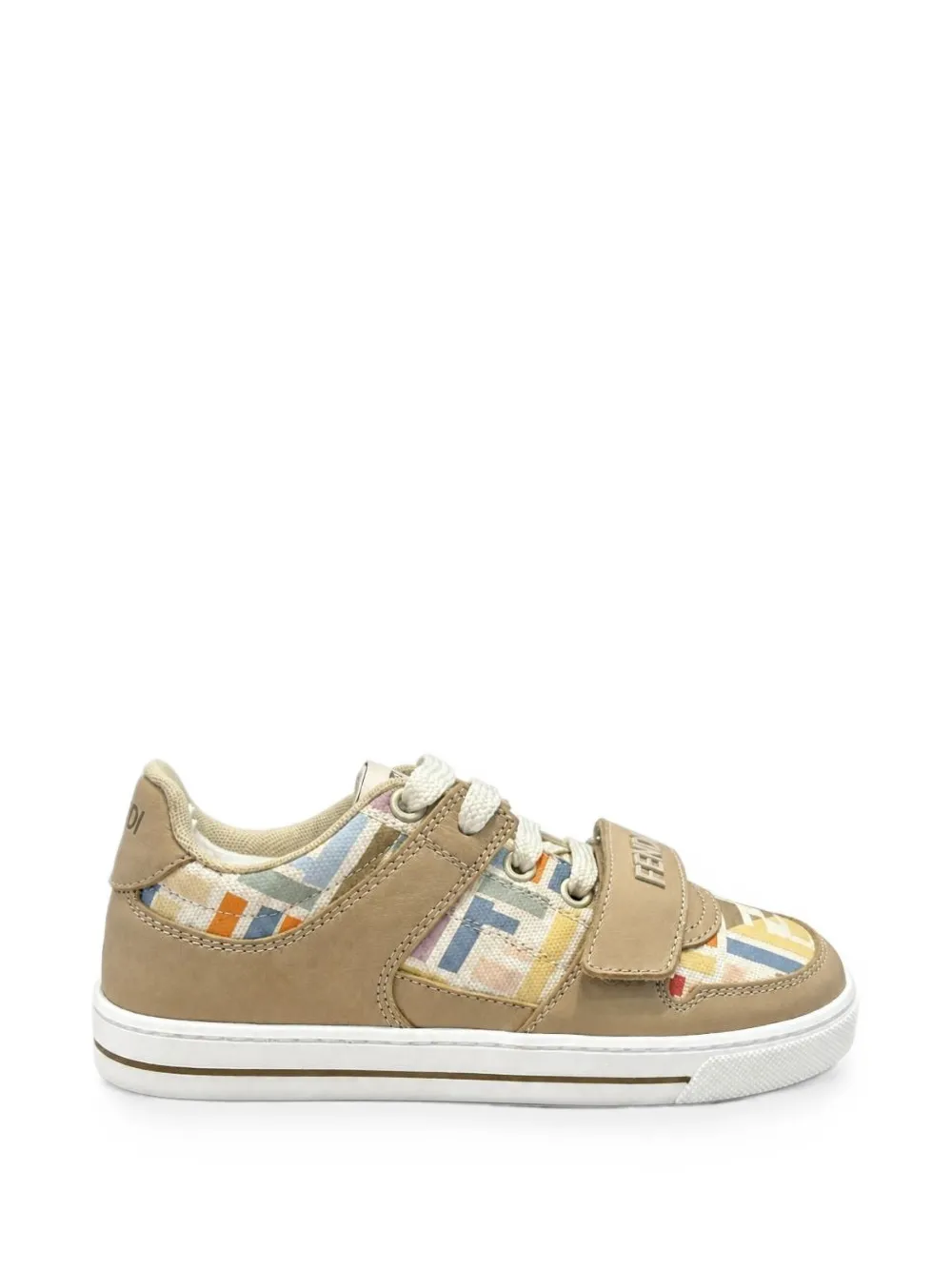 Fendi Kids FF-print touch-strap sneakers - Toni neutri
