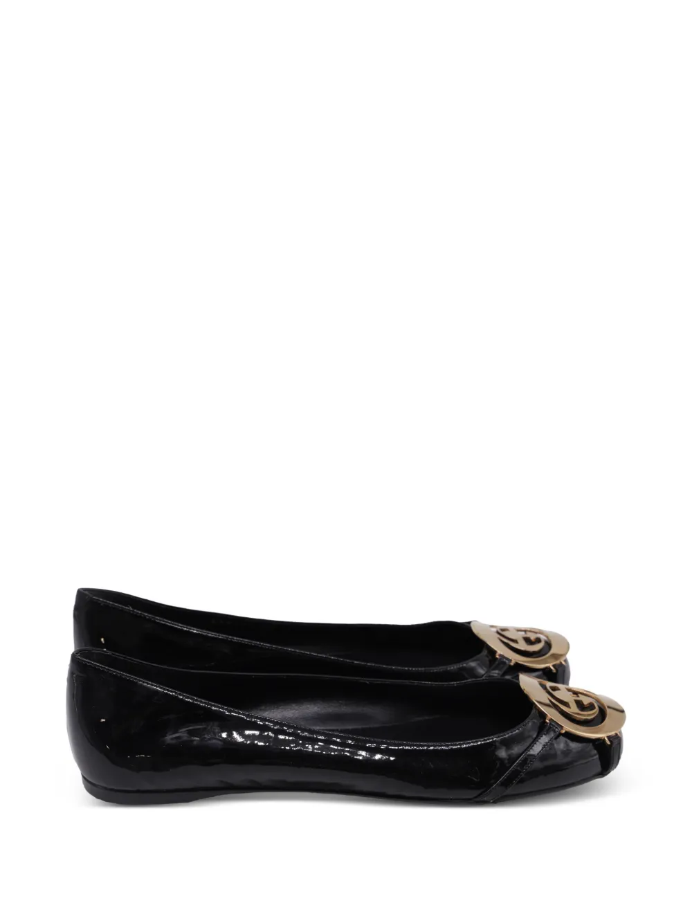 Gucci Pre-Owned GG Enamel ballet flats - Schwarz