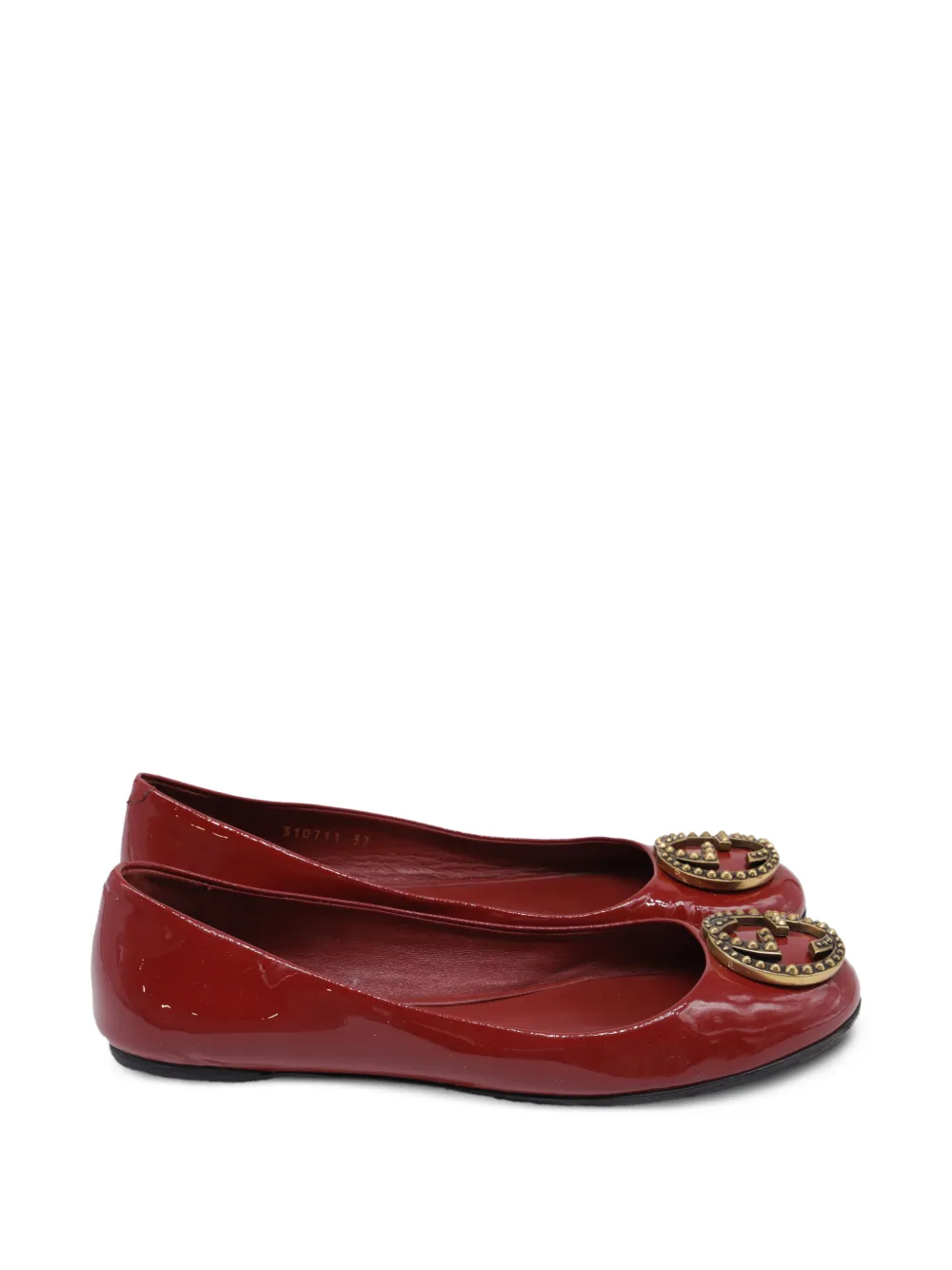 Gucci Pre-Owned Studded GG ballet flats - Rosso