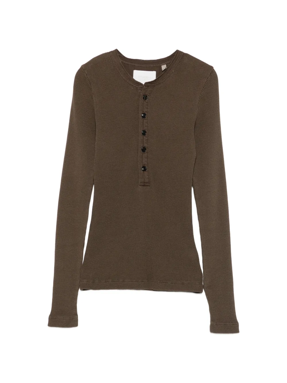 Citizens of Humanity Drea waffle-knit Henley top - Verde