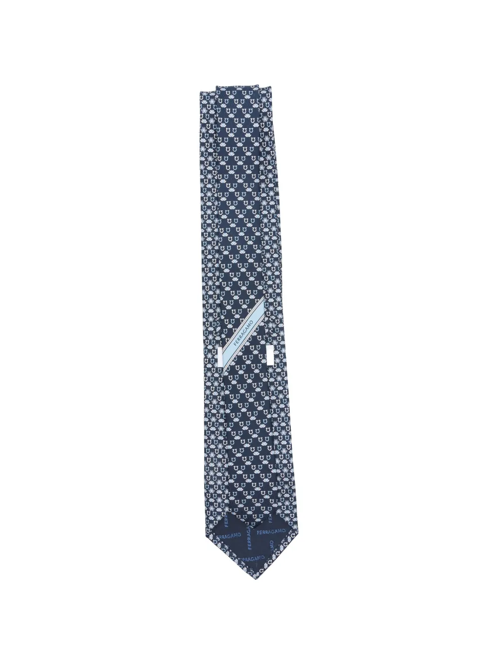  Ferragamo Corbata Gancini Con Estampado Floral - Azul 