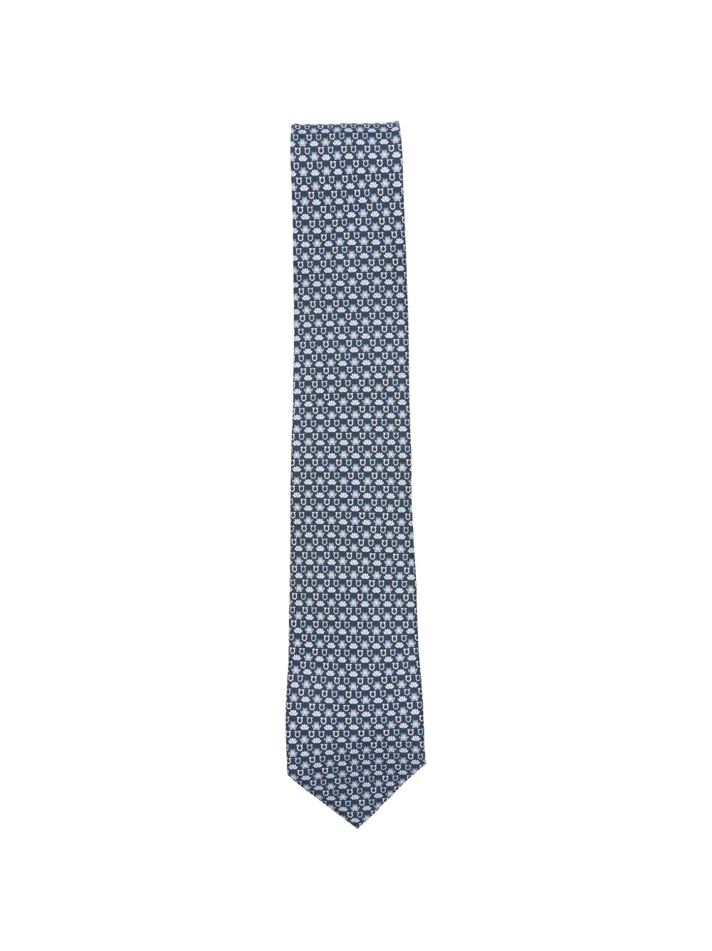 Ferragamo Gancini floral-print tie - Blu