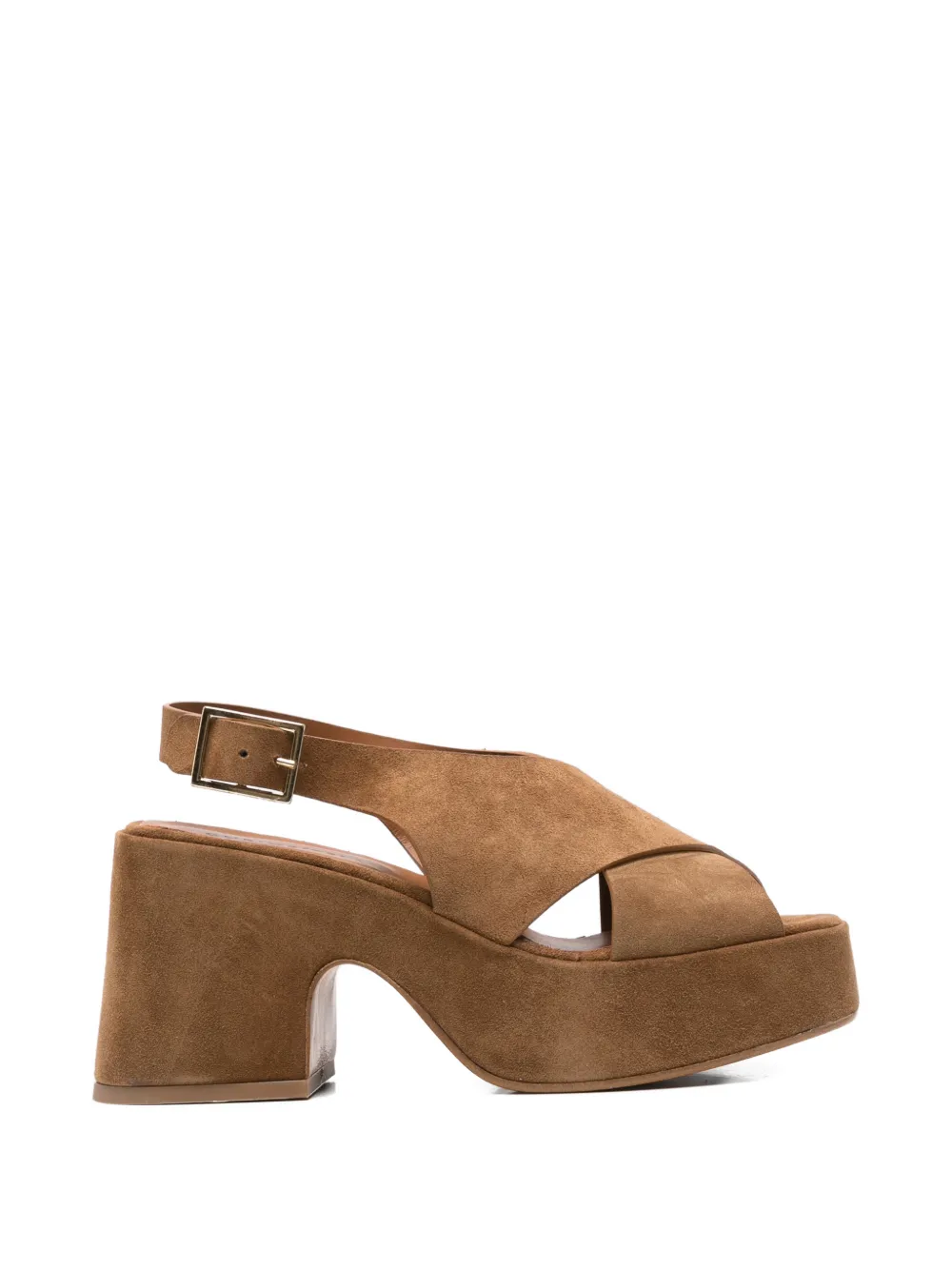 Curiositè crossover-strap platform sandals Bruin