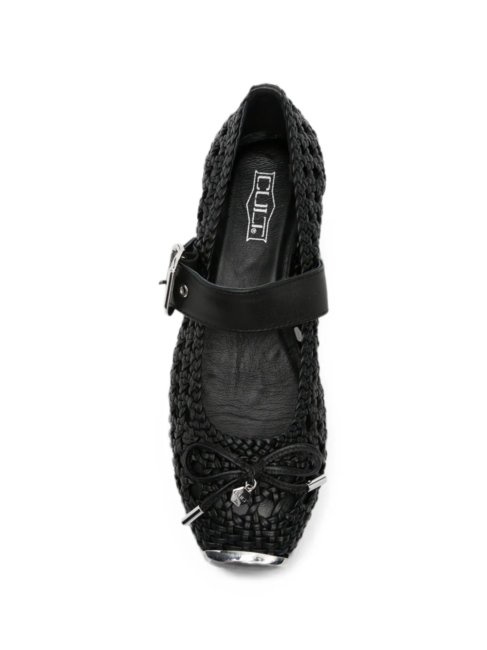 Cult bow-detail ballet flats Zwart