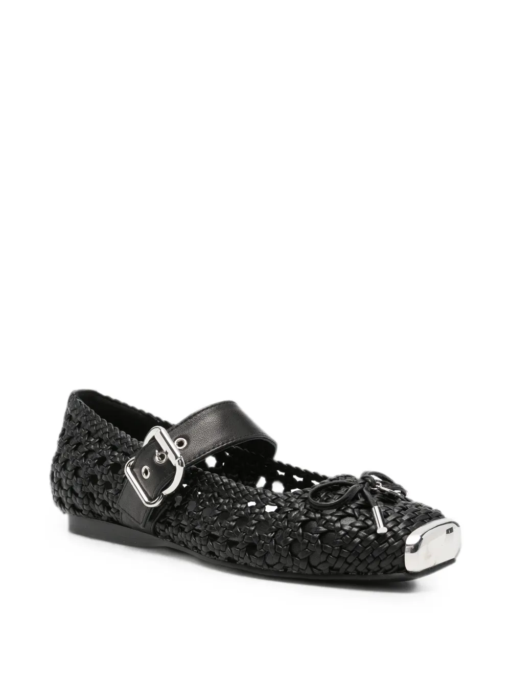Cult bow-detail ballet flats Zwart
