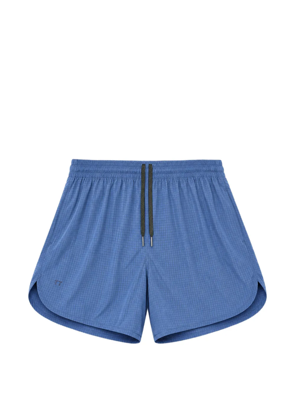 TRUE TRIBE grid-pattern drawstring-waist swim shorts - Blu
