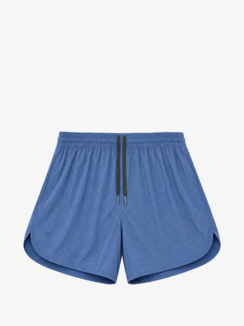 TRUE TRIBE grid-pattern drawstring-waist swim shorts