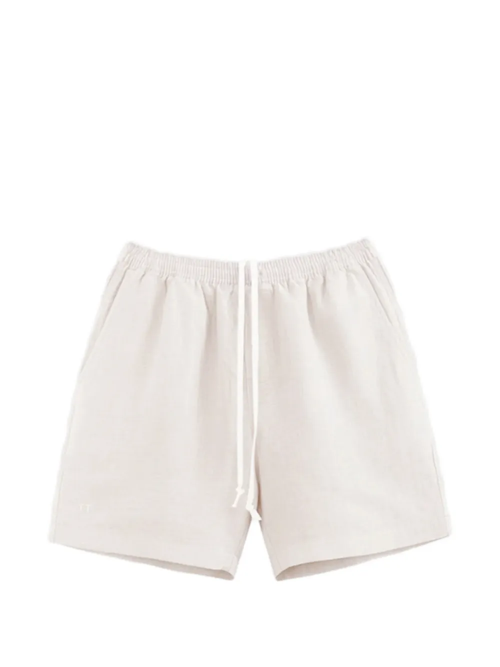 TRUE TRIBE drawstring-waist linen shorts - Nude