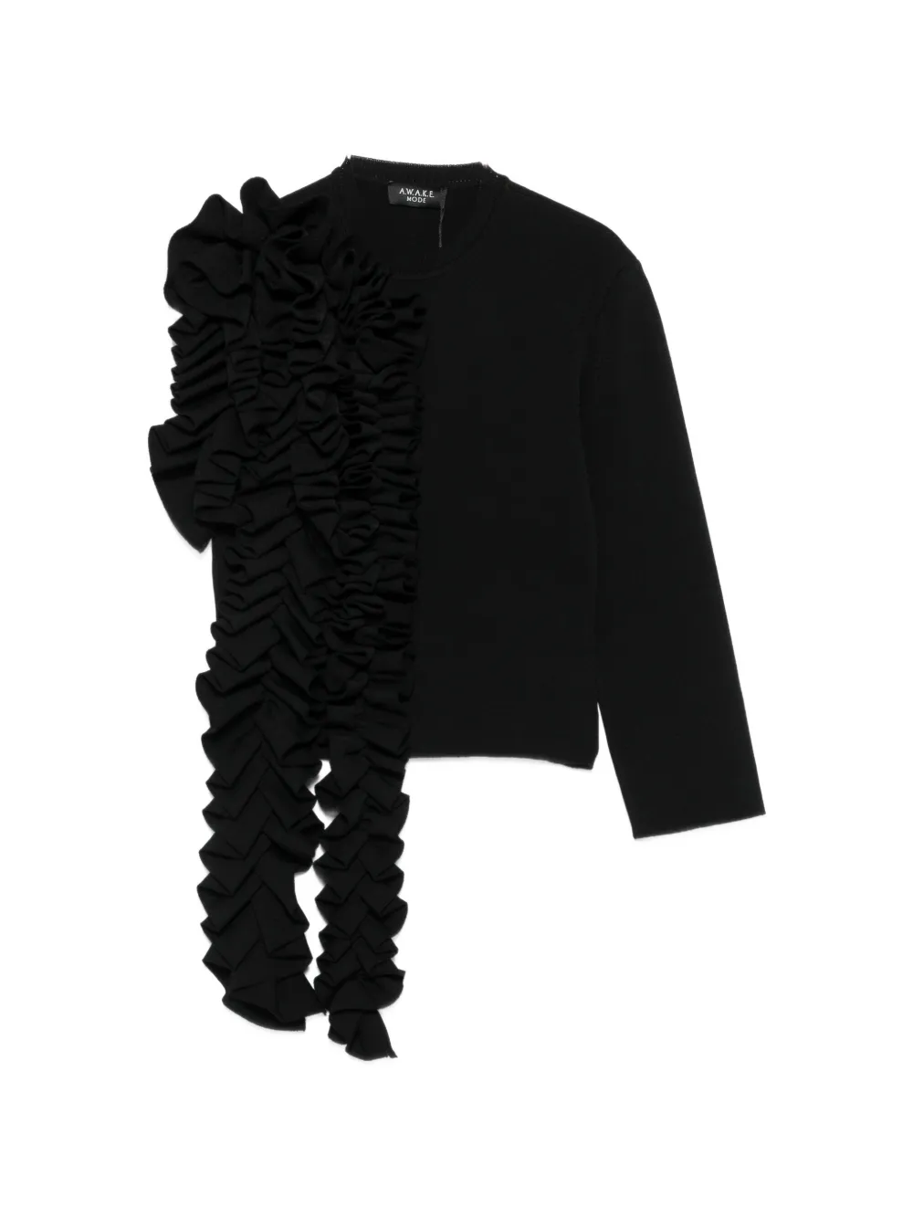 A.W.A.K.E. Mode ruffled asymmetric top - Nero