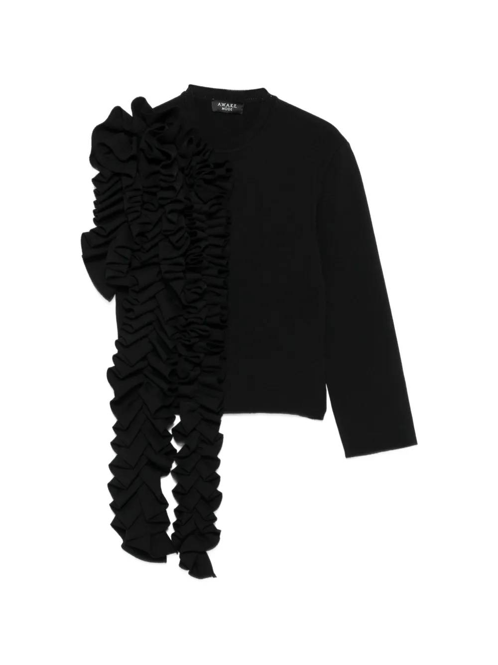 A.W.A.K.E. Mode ruffled asymmetric top - Nero