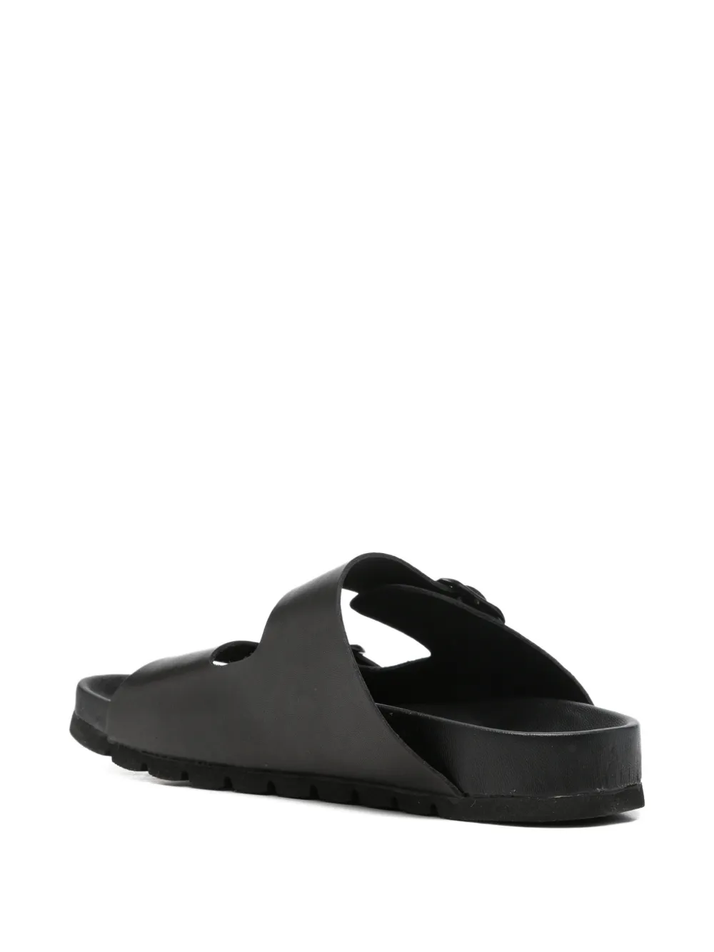 Cult buckle-fastening leather sandals Zwart