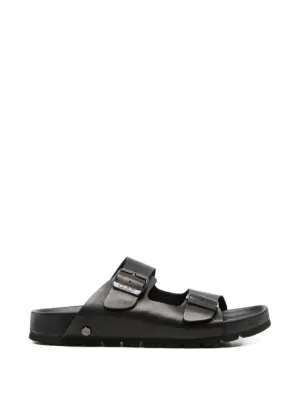 SERGIO MORETTI FIRENZE バックル レザーサンダル | ブラック