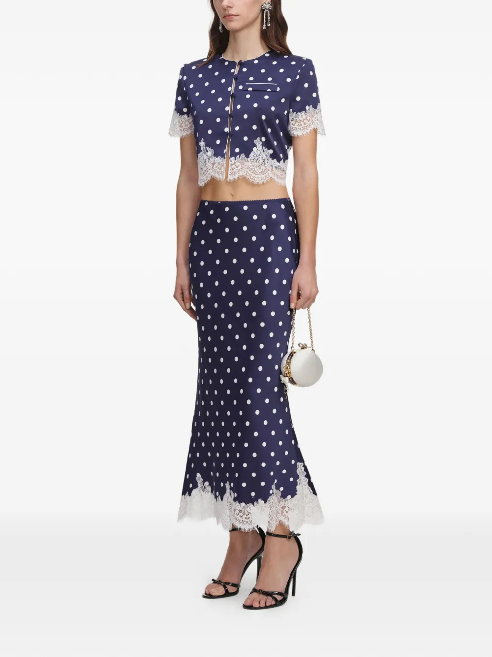 Self-Portrait Rok met stippen Blauw