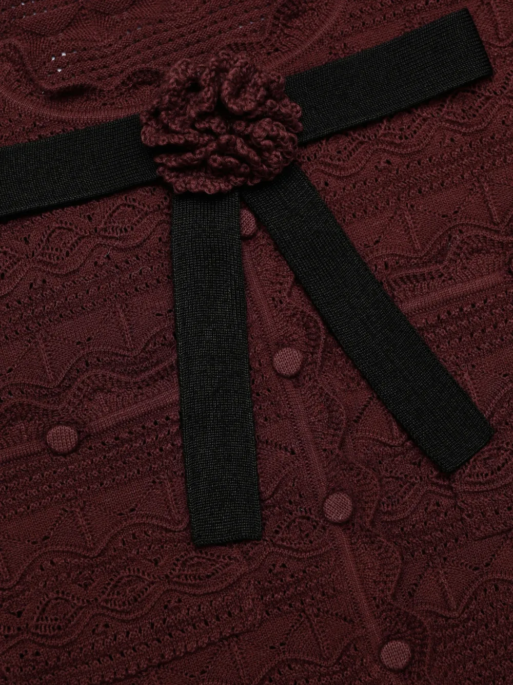 Self-Portrait Gebreid vest met strikdetail Bruin