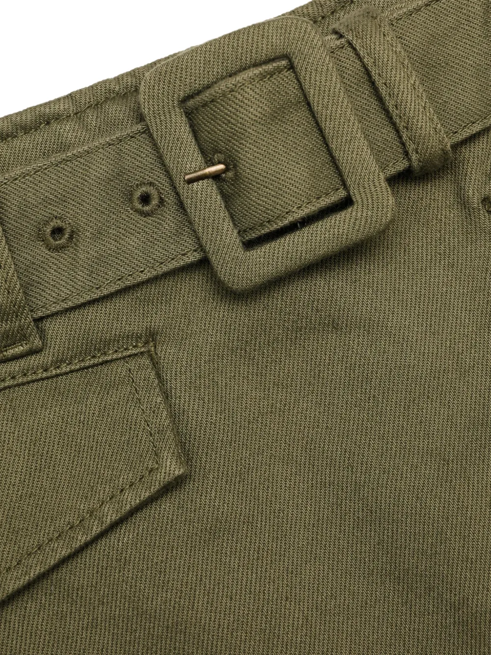 Self-Portrait Rok met ceintuur en zakdetail Groen