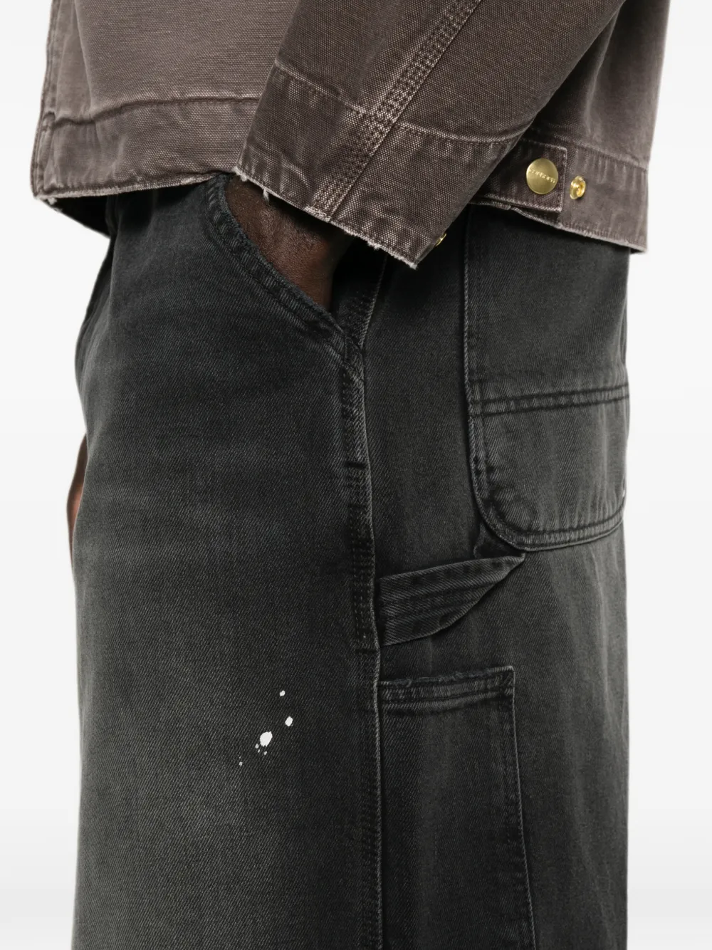 Carhartt WIP OG Single Knee shorts met verfspatten Grijs