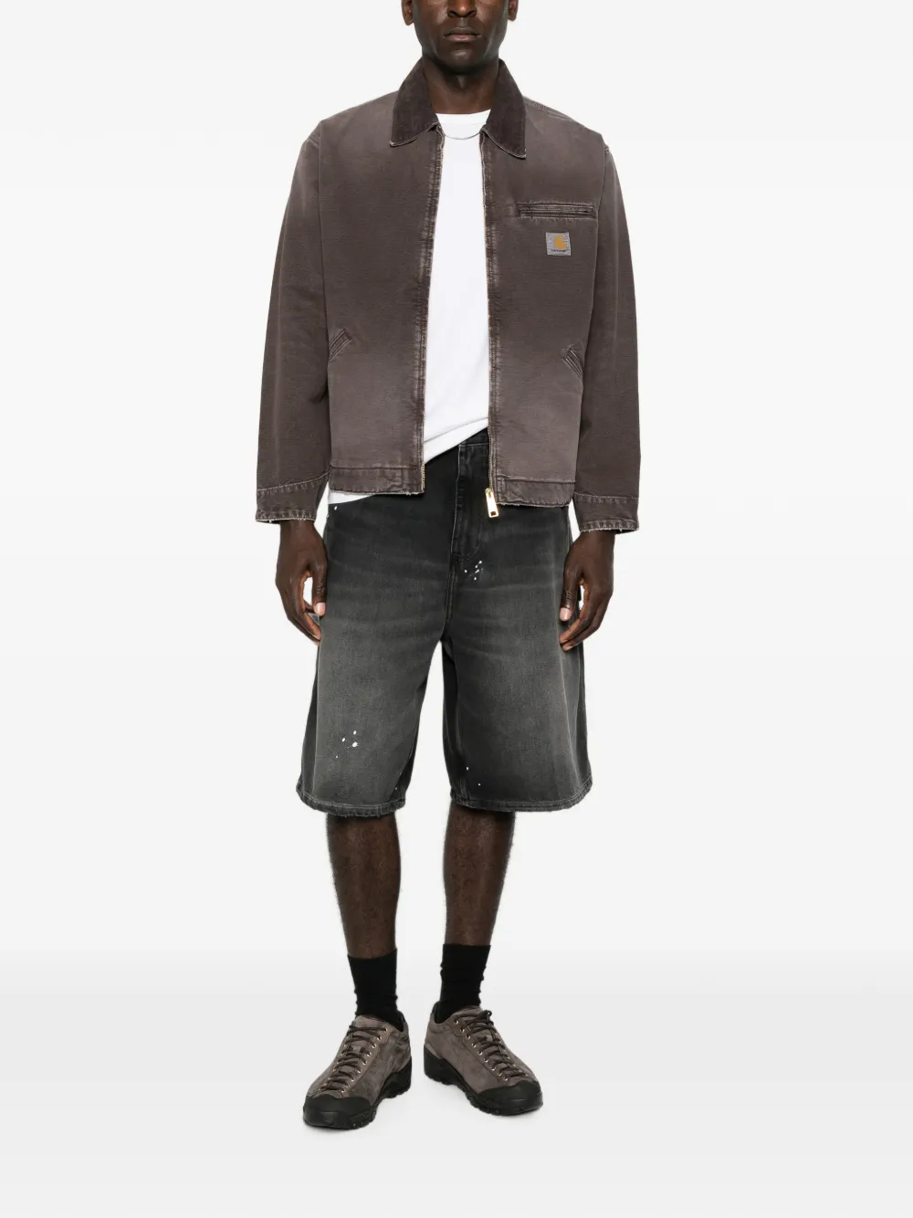 Carhartt WIP OG Single Knee shorts met verfspatten Grijs