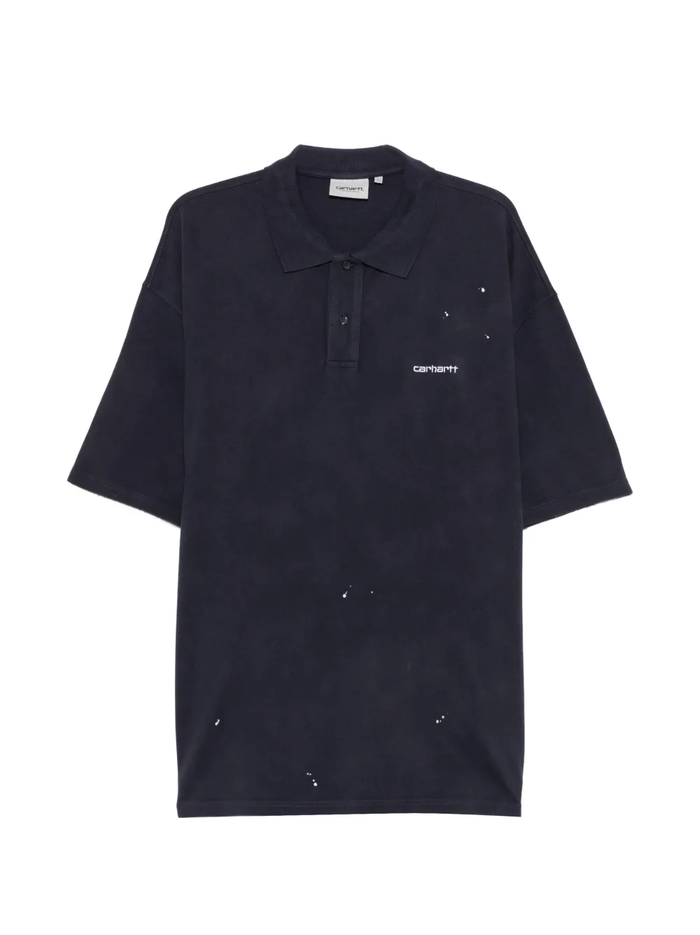 Carhartt WIP paint-splatter logo-embroidered polo shirt - Blau