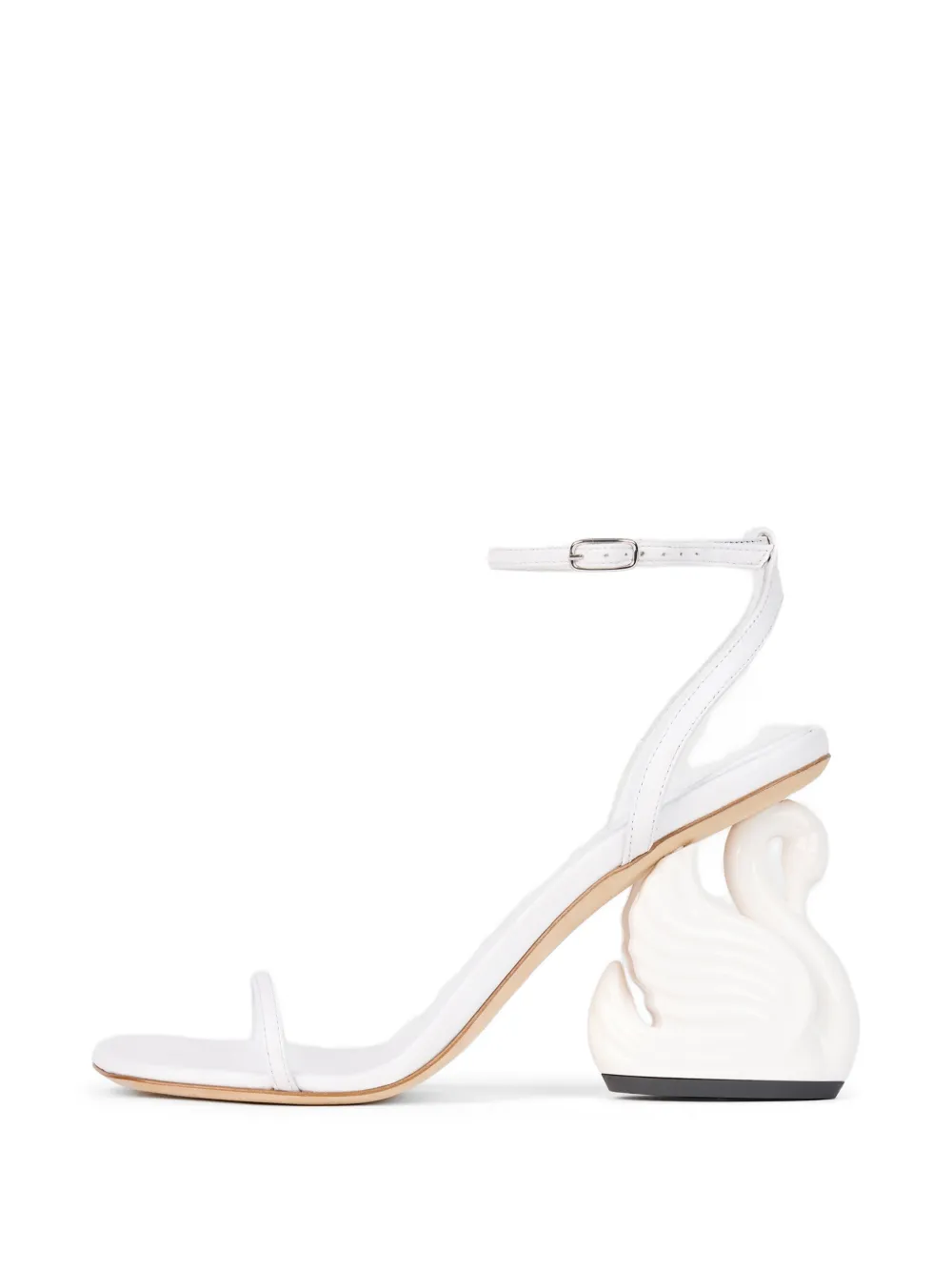 A.w.a.k.e. Beta Swan-heel Sandals In White