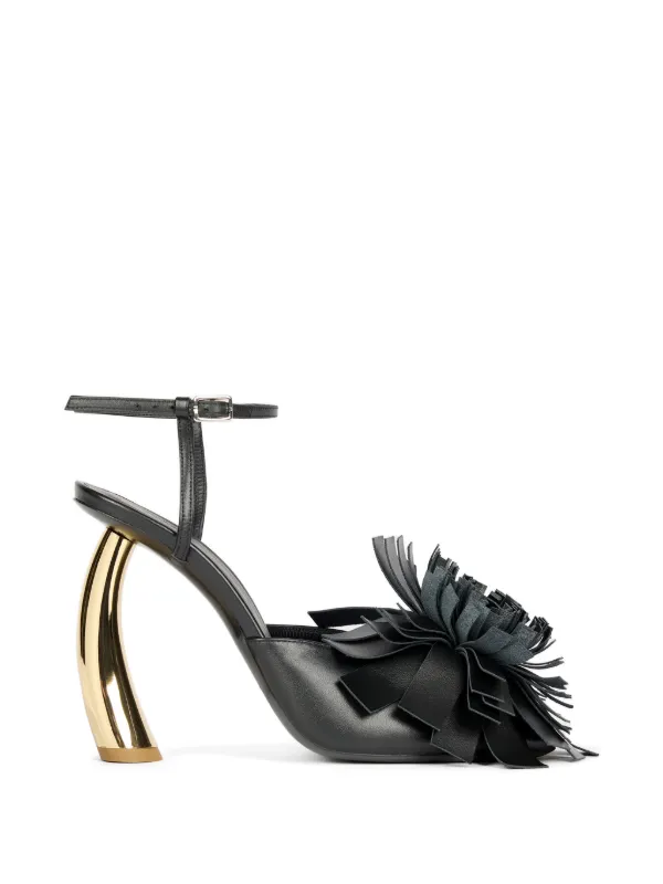 A.W.A.K.E. Mode Justine Pom-pom Sandals in Black