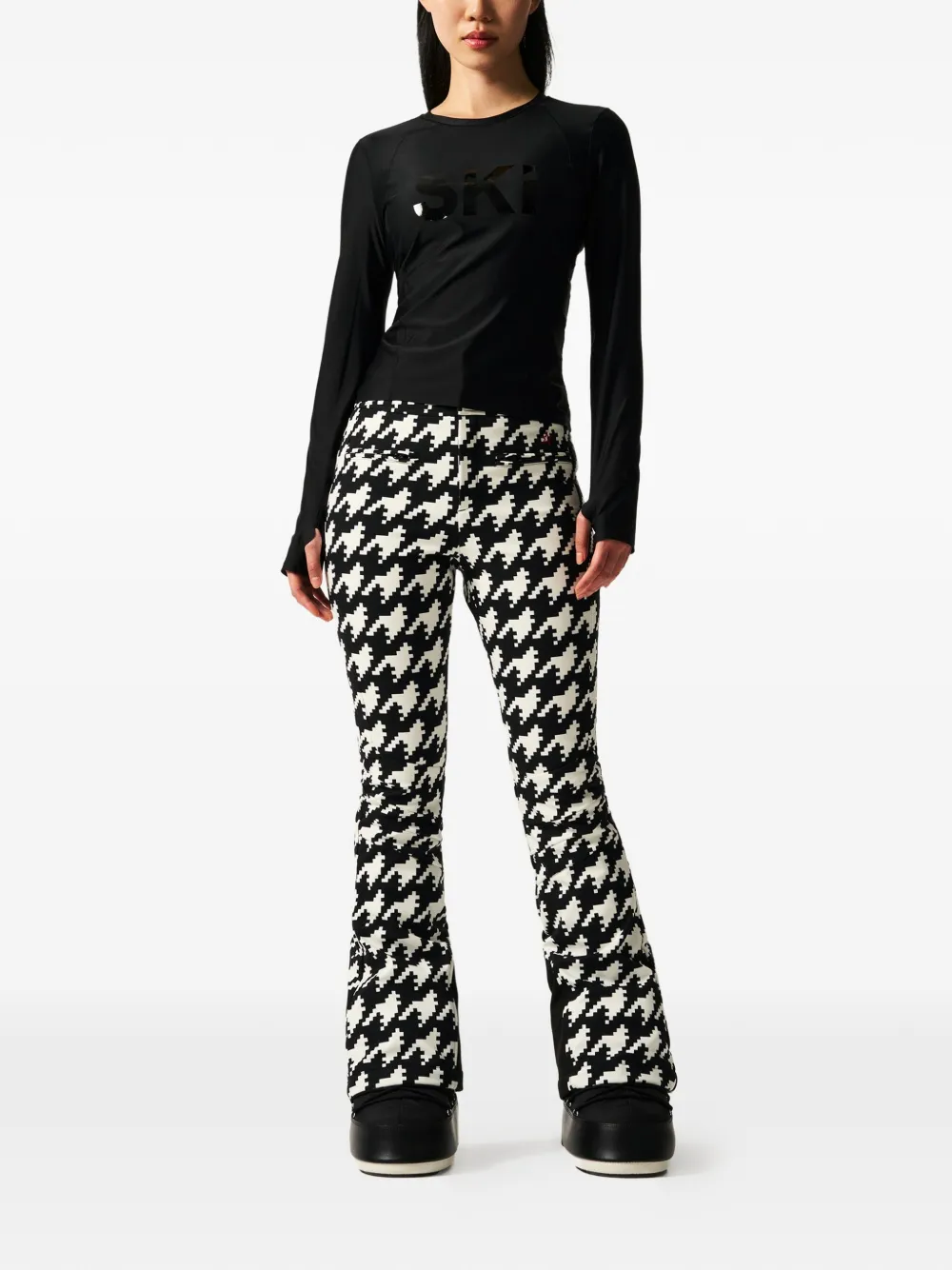 Perfect Moment Gelaagde top met ronde hals en raglan mouwen Zwart