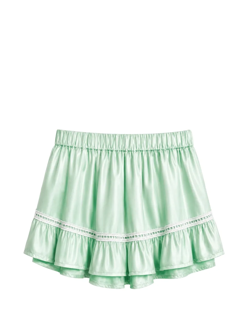 Miss Grant Kids Shorts met ruches en gehaakte afwerking Groen